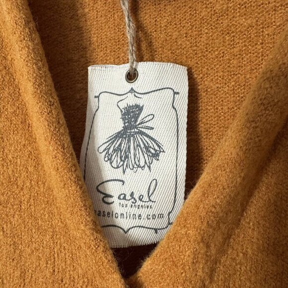 Easel Oversized Top it off Sweater Button Front Grampa Cardigan Ginger orange S - Picture 4 of 15